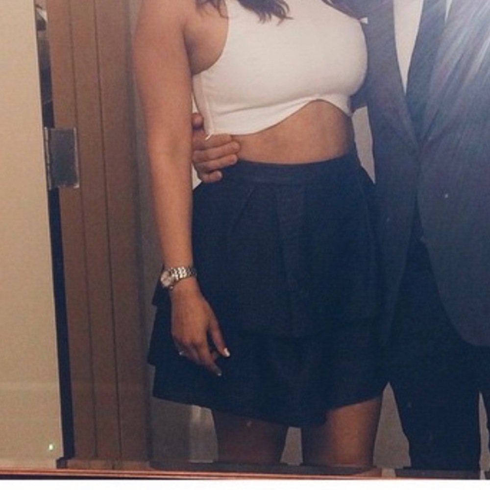 Jay Godfrey black Leather skirt